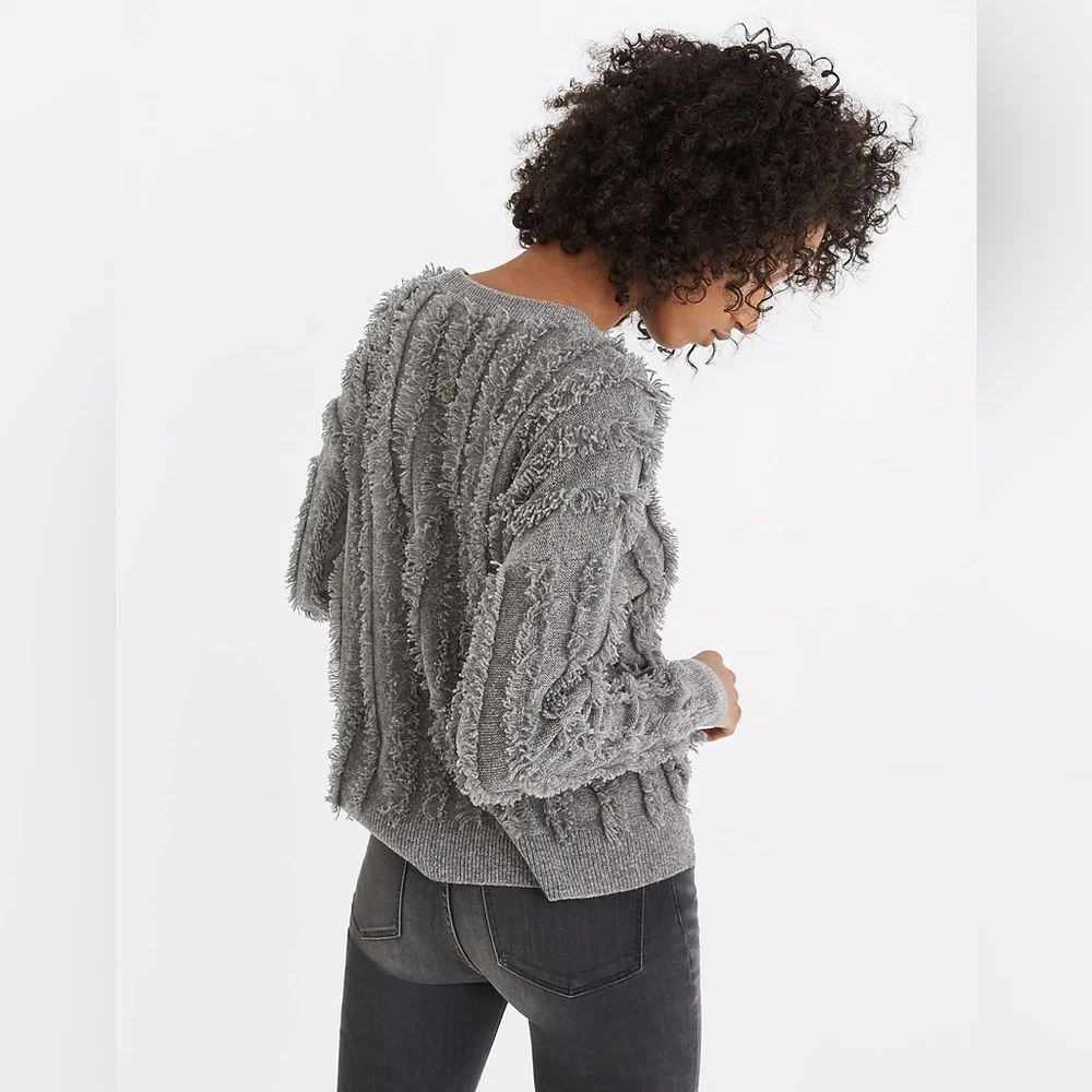 Madewell Gray Sweater Merino Wool Long Sleeve Small S - Picture 2 of 8